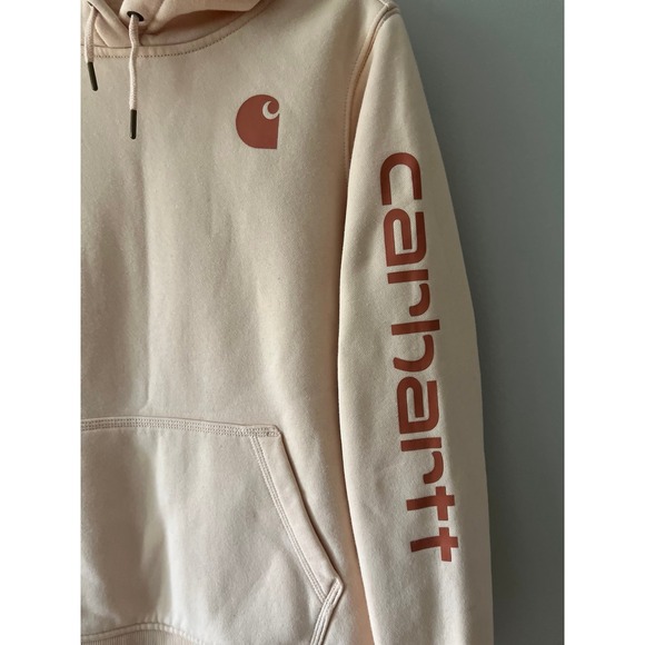 Girl's Carhartt Peach Orange Relaxed Fit Hoodie Medium 8/10 - Picture 3 of 5
